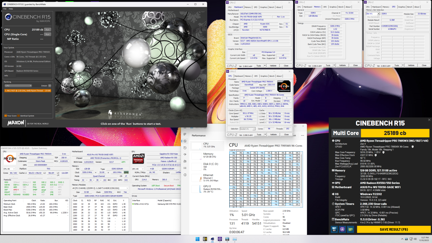 AMD Ryzen Threadripper PRO 7995WX 96 Core CPU Shatters Cinebench