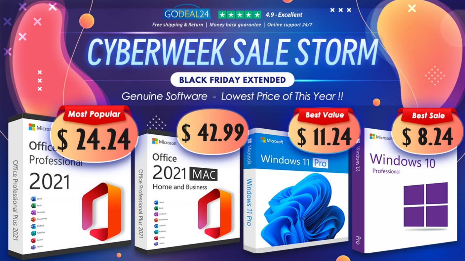 GoDeal24 Cyber Week: Black Friday deals extended on Microsoft Office and Windows  11 Pro from $9