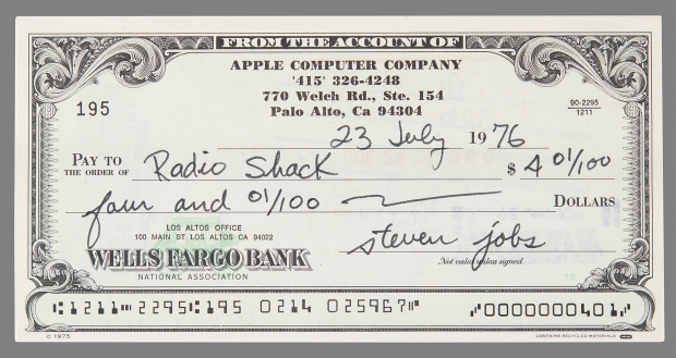This $4.01 from Steve Jobs check is now worth $46,000