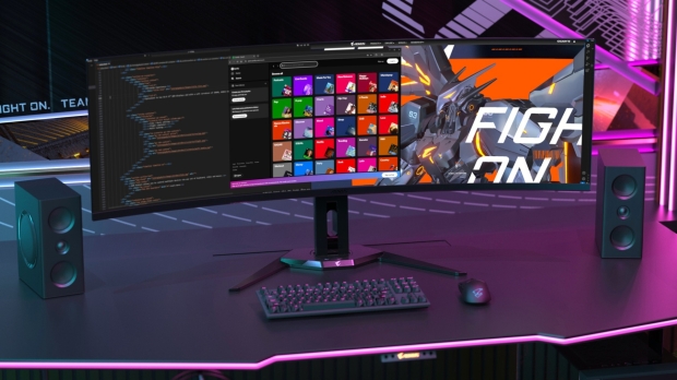 The new GIGABYTE AORUS CO49DQ Gaming Monitor, image credit: GIGABYTE.