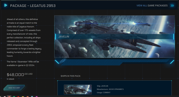 Star Citizen’s new Legatus ship pack costs $48,000
