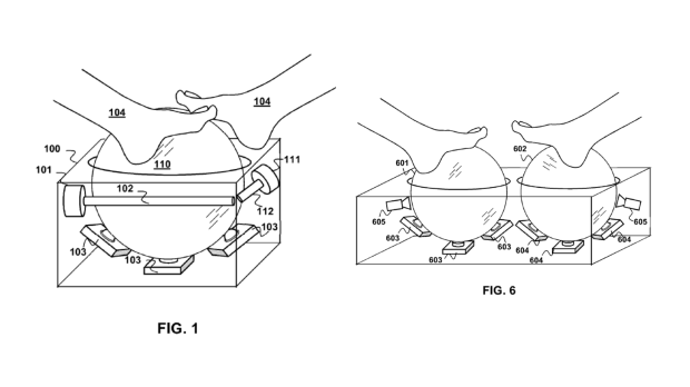 Sony patents odd VR foot controller with giant trackballs 2