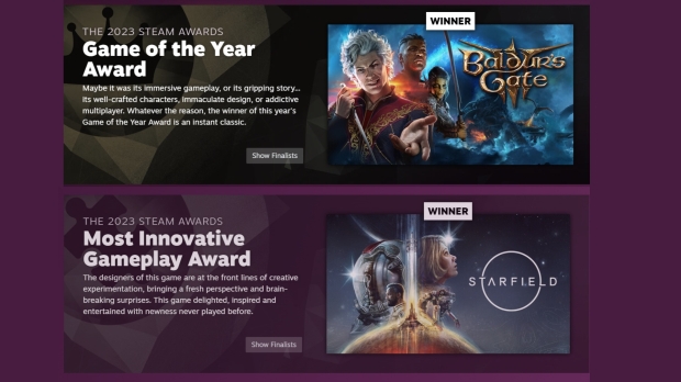 As expected, Baldur's Gate 3 won Game of the Year. Unexpectedly, Starfield won Most Innovative Gameplay.