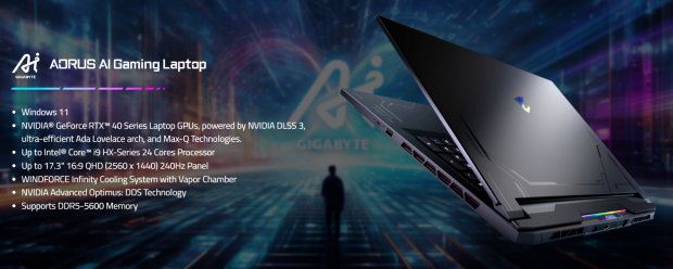 The new AORUS 17X gaming laptop (source: GIGABYTE)