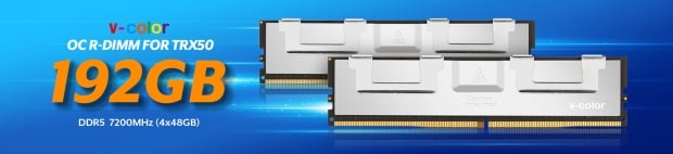 V-Color unveils 192GB DDR5-7200 RDIMM memory kits, ready to overclock on AMD TRX50 motherboards 50