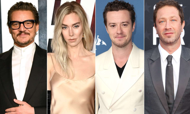 Pedro Pascal, Vanessa Kirby, Joseph Quinn, Ebon Moss-Bachrach (in order from left to right)