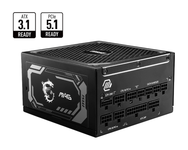 MSI's new MAG A1250WGL PCIE5 power supply (source: MSI) MSI's new MAG A1250WGL PCIE5 power supply (source: MSI)