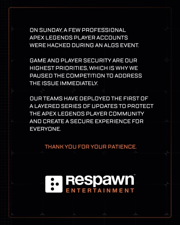 Respawn Entertainment responds to Apex Legends getting hacked 22262626