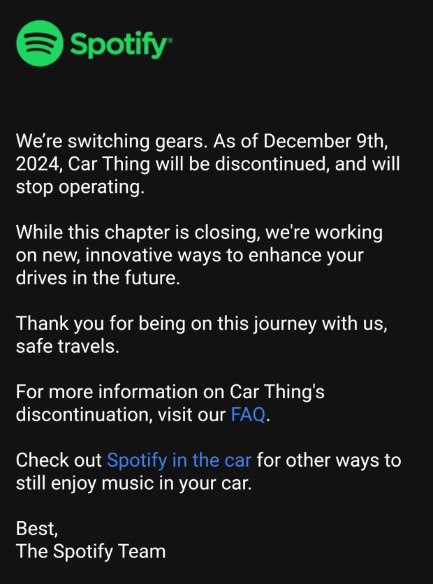 Spotify Announces Everyone's Car Thing Gadget Becomes Worthless 156556615