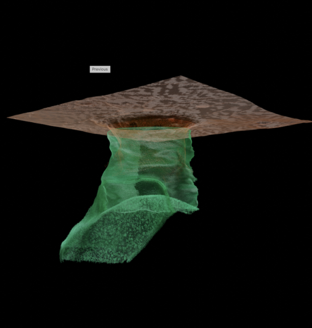 Visual rendering of the lava tube