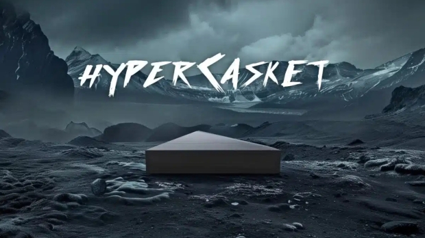 Hypercasket is a casket with a design inspired by the Tesla Cybertruck, and it has a seatbelt