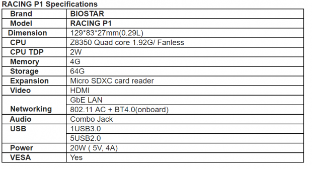 Open enlarged image BIOSTAR announces the Racing P1 Mini PC 13
