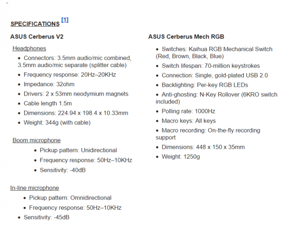 Open enlarged image ASUS announces two Cerberus gaming peripherals 14