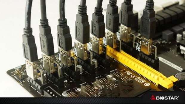 BIOSTAR introduces the world's first 8-slot PCI-e mining motherboard with the TB250-BTC+ 331