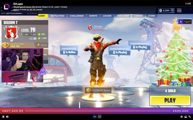 DrLupo surpasses $1 million milestone for St. Jude Children's Research Hospital during 24-hour Fortnite livestream | TweakTown.com