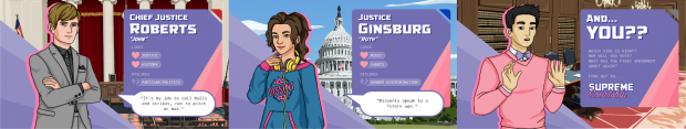 The world's first judicial friendship simulator takes to Kickstarter in Supreme Courtship! 03