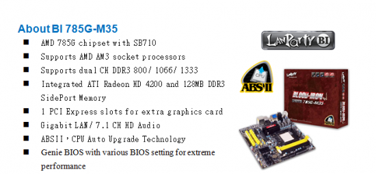 Open enlarged image DFI Launches the LANParty BI 785G-M35 | TweakTown.com