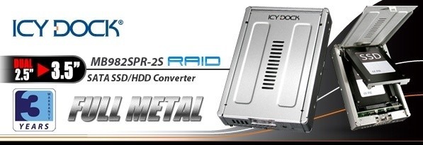 ICY DOCK MB982SPR-2S Full Metal Dual 2.5 4