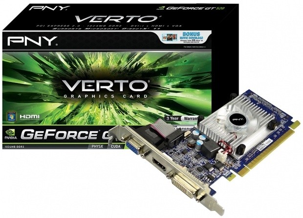 PNY Expands Verto Mainstream Line of Graphics Cards With GT 520 | TweakTown.com