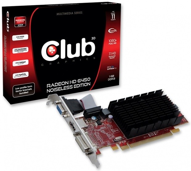 Club 3D Announces Radeon HD 6450 1GB DDR3 Noiseless Edition Graphics Card 01