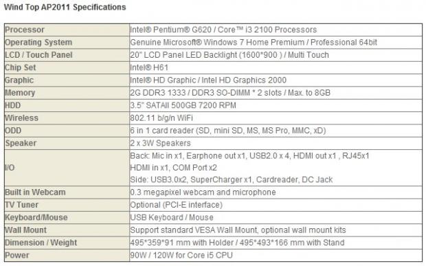 Open enlarged image MSI Announces The New AP2011 Business All-in-One PC 12