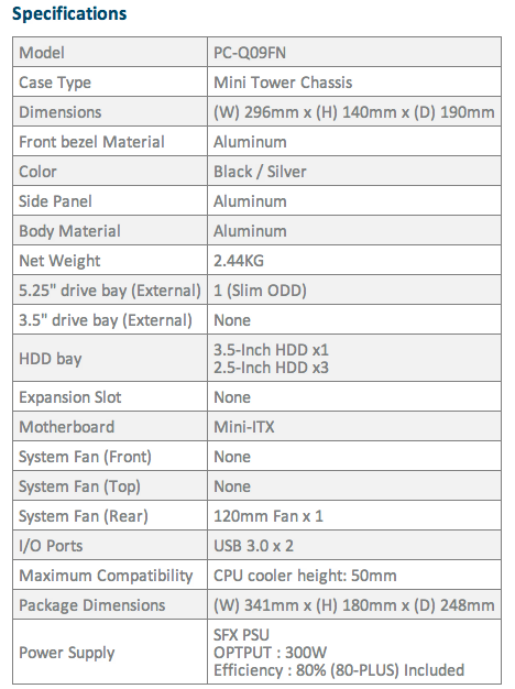 Lian Li Introduces an Upgraded Mini-ITX HTPC Case - PC-Q09FN 99 Lian Li Introduces an Upgraded Mini-ITX HTPC Case - PC-Q09FN 99