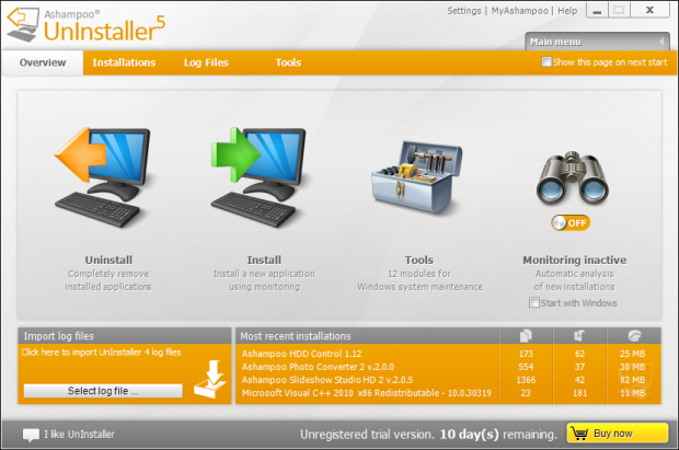 Uninstalling applications has never been easier, no hassle, no leftovers - with Ashampoo UnInstaller 5 09